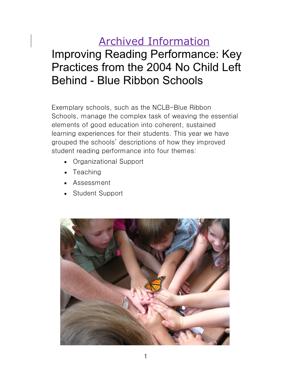 Archived: Improving Reading Performance, 2004 (Msword)