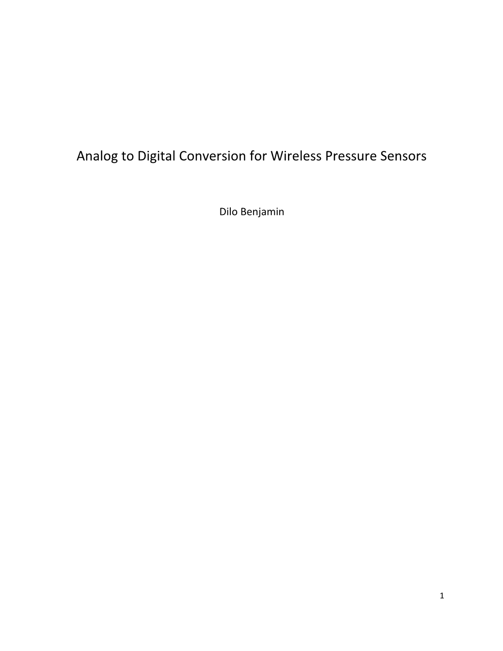 Analog to Digital Conversion for Wireless Pressure Sensors
