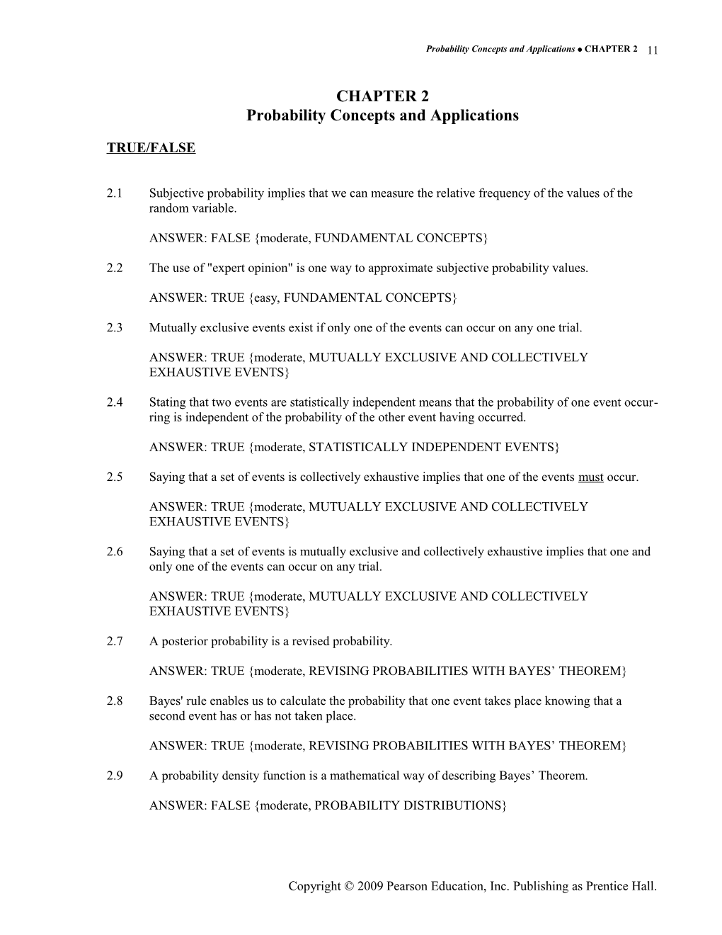 Probability Concepts and Applications CHAPTER 2