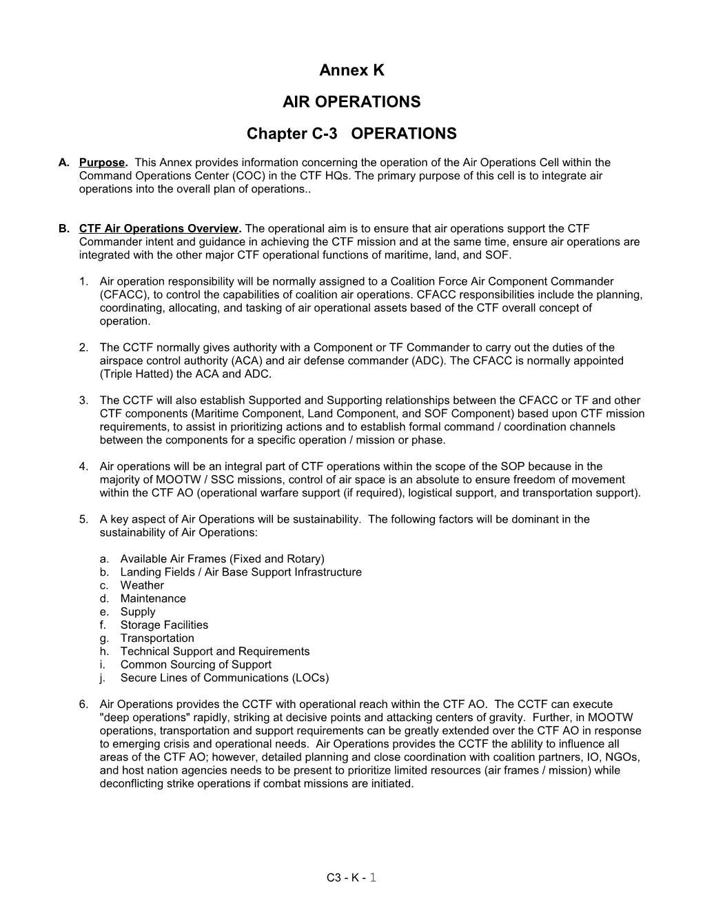 Chapter C-3 OPERATIONS