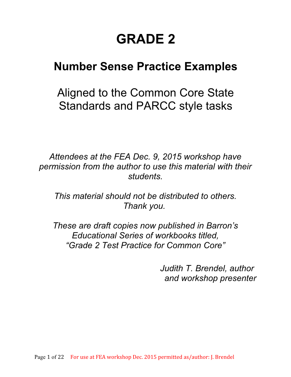 Number Sense Practice Examples