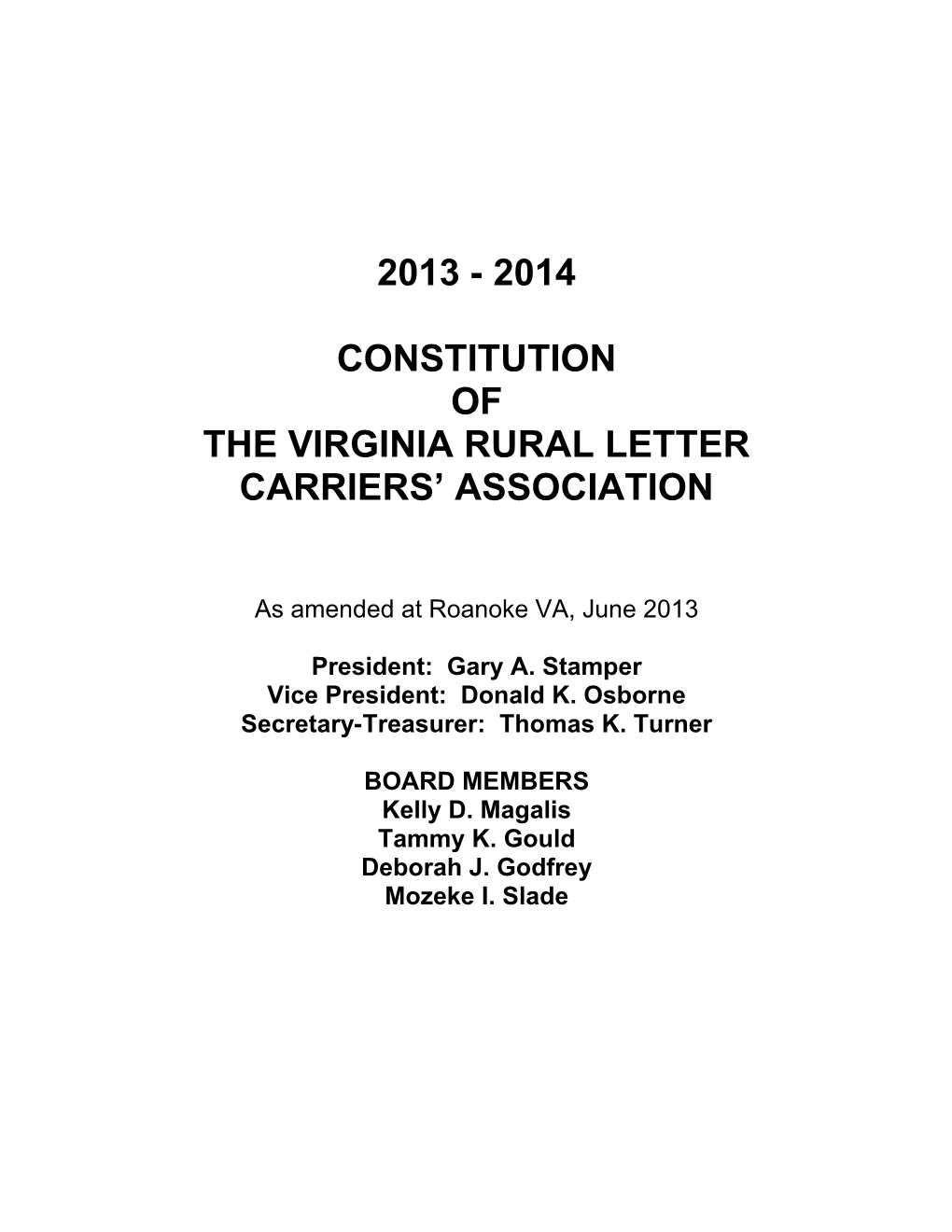 The Virginia Rural Letter