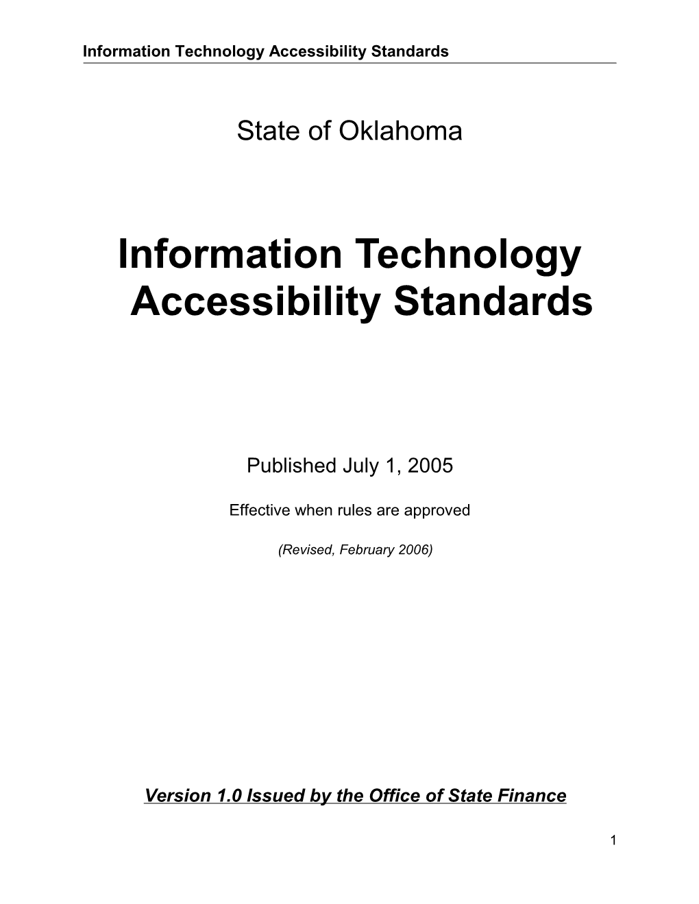 Information Technology Accessibility Standards