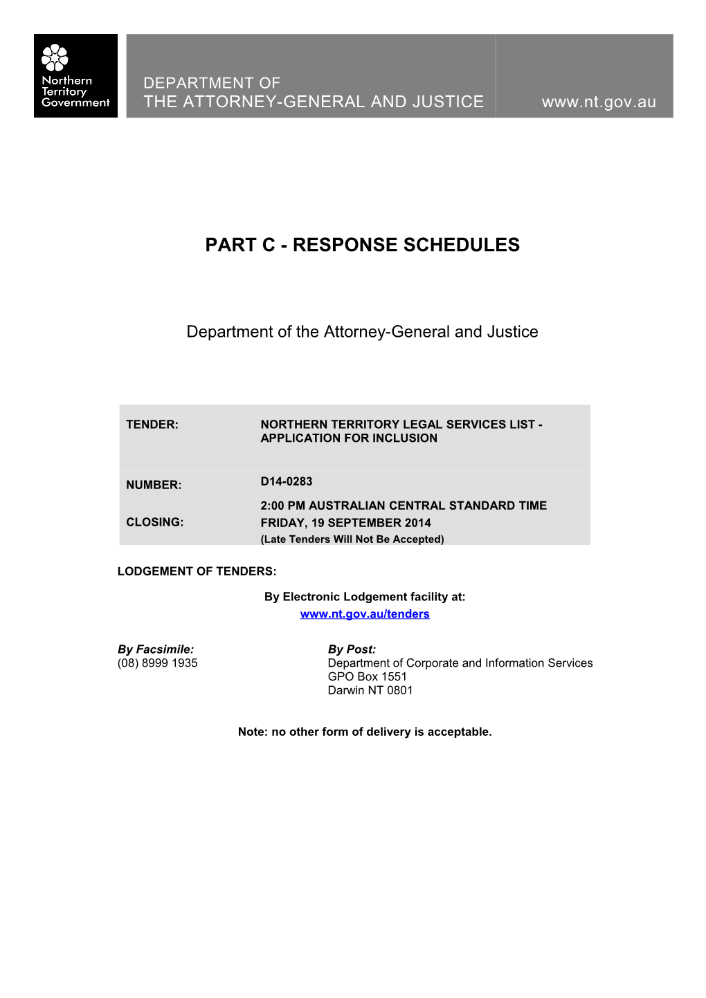 Part C - Response Schedules