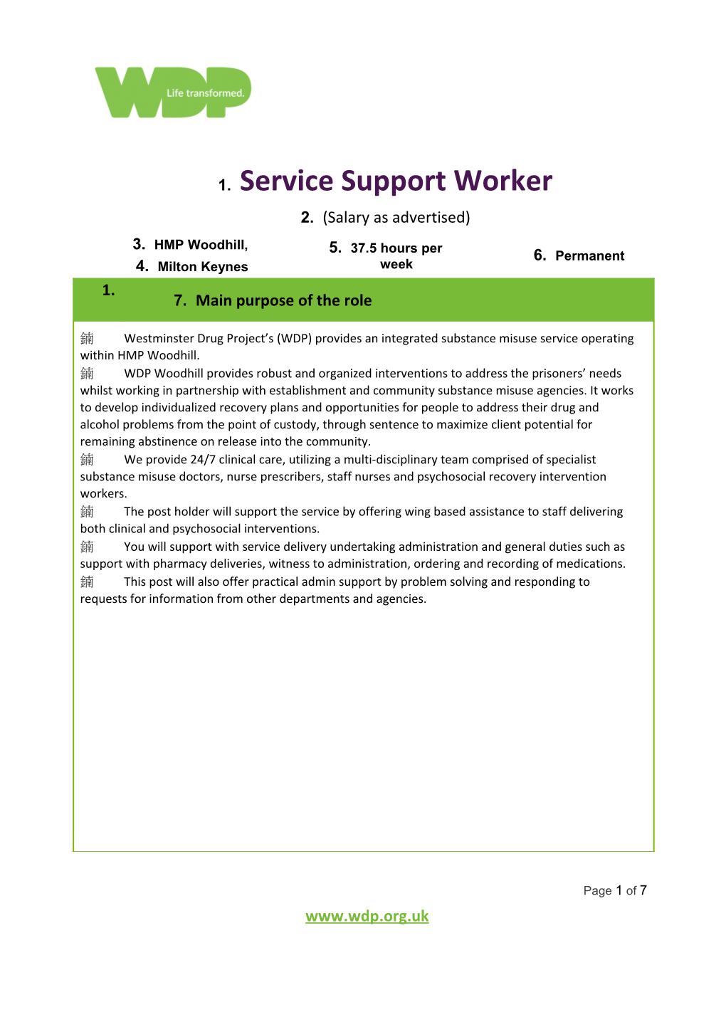 Service Support Worker