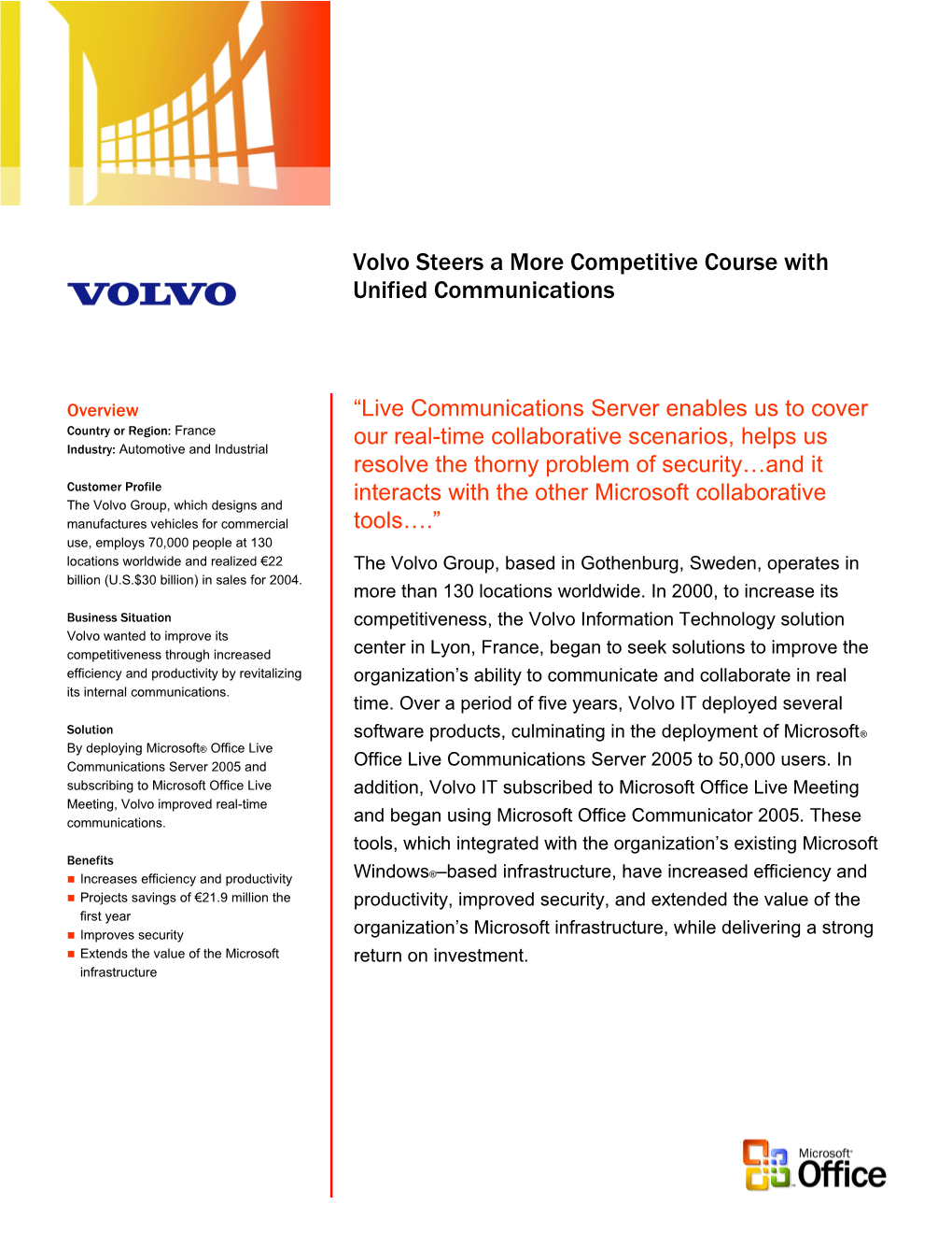 Volvo Steers a More Competitive Course with Unified Communications