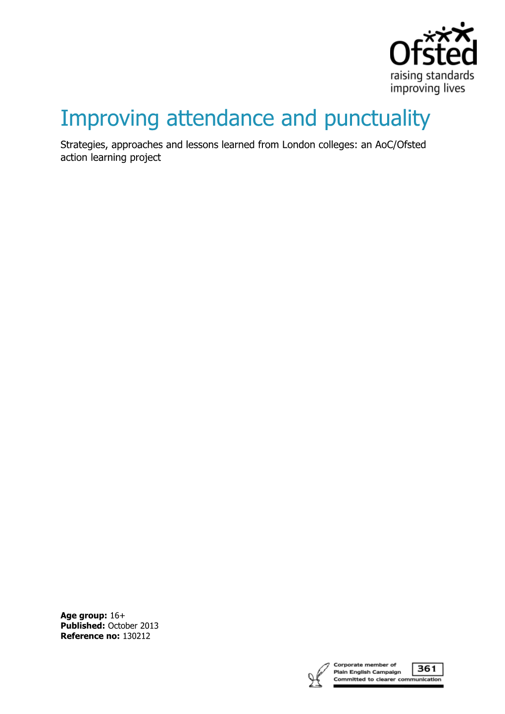Improving Attendance and Punctuality