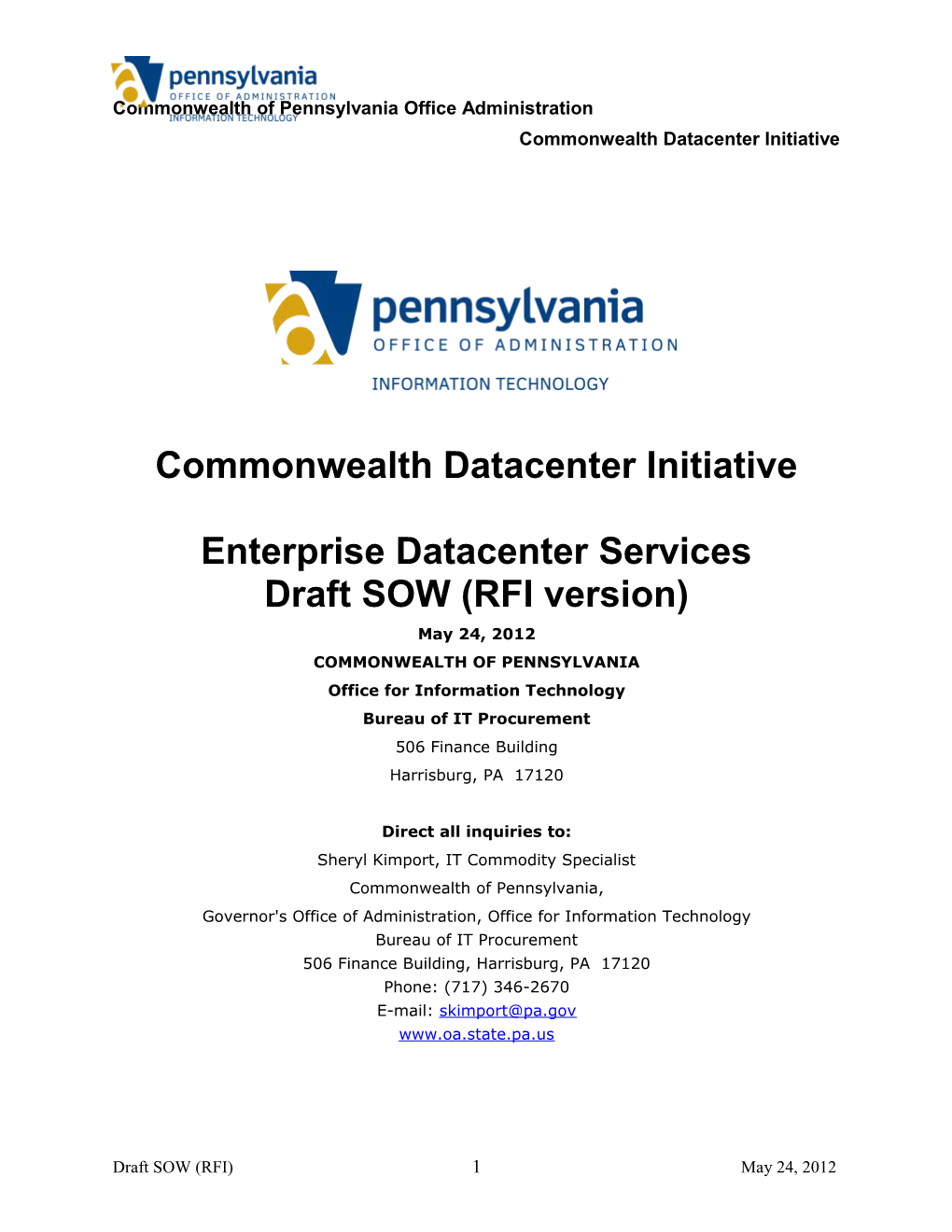 Commonwealth Datacenter Initiative