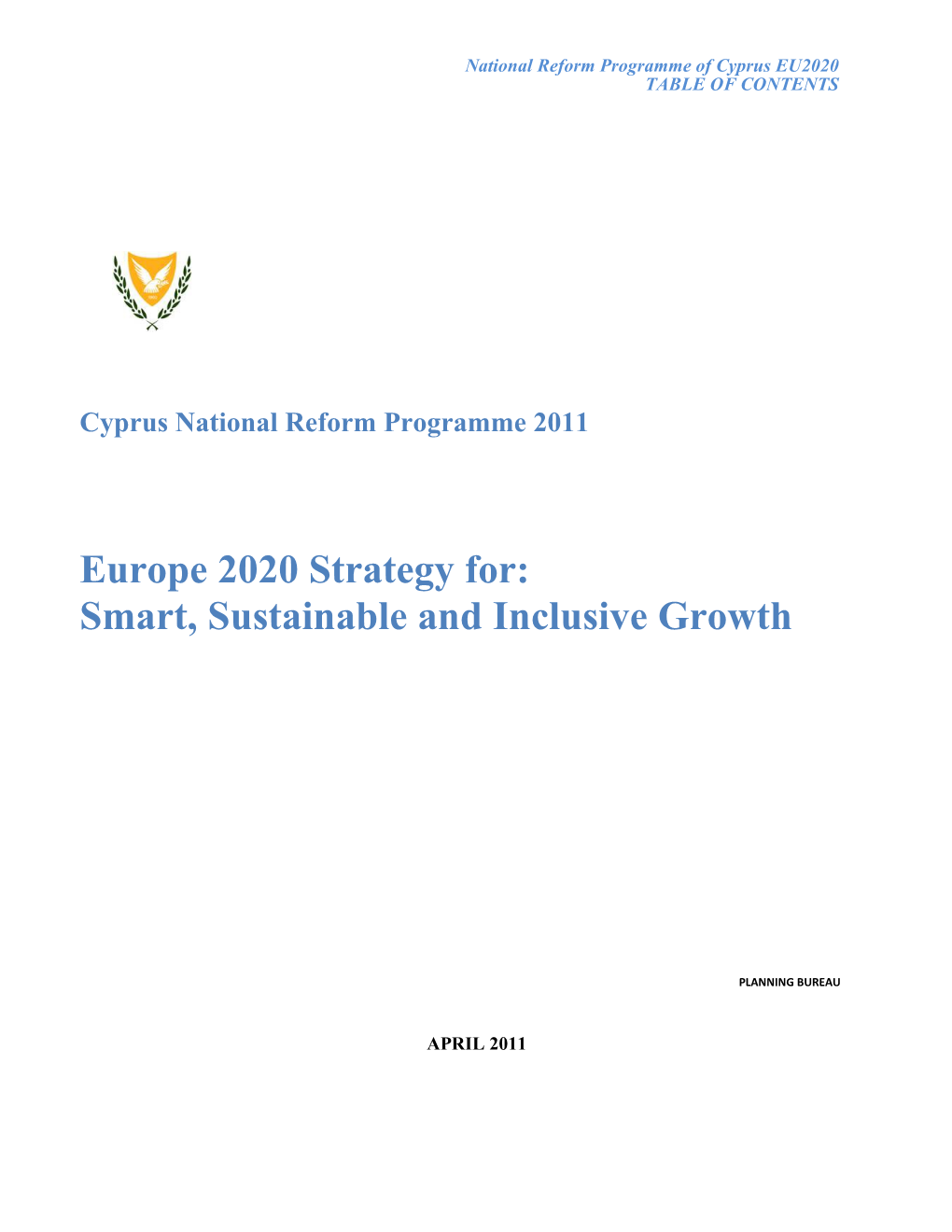 National Reform Programme of Cyprus EU2020