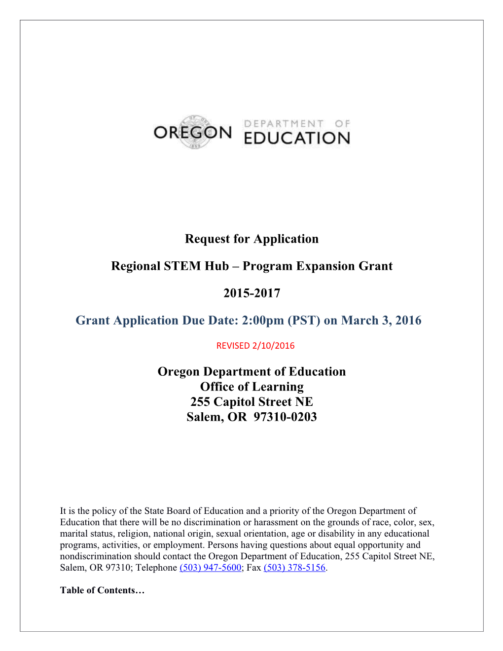 Regional STEM Hub Program Expansion Grant