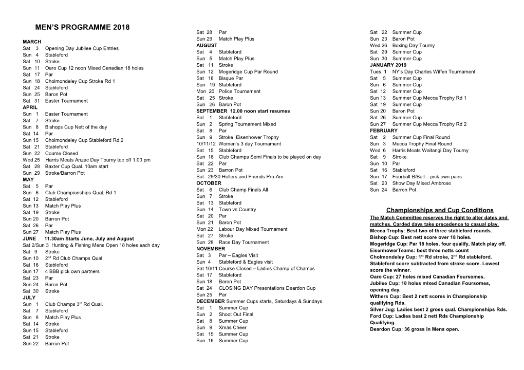 Sat 3Opening Day Jubilee Cup Entries