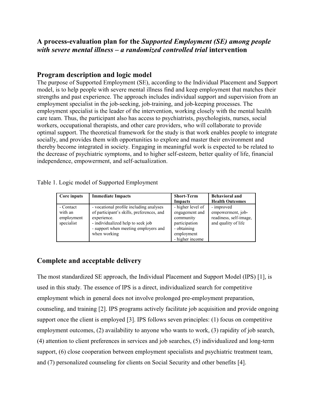 Program Description and Logic Model