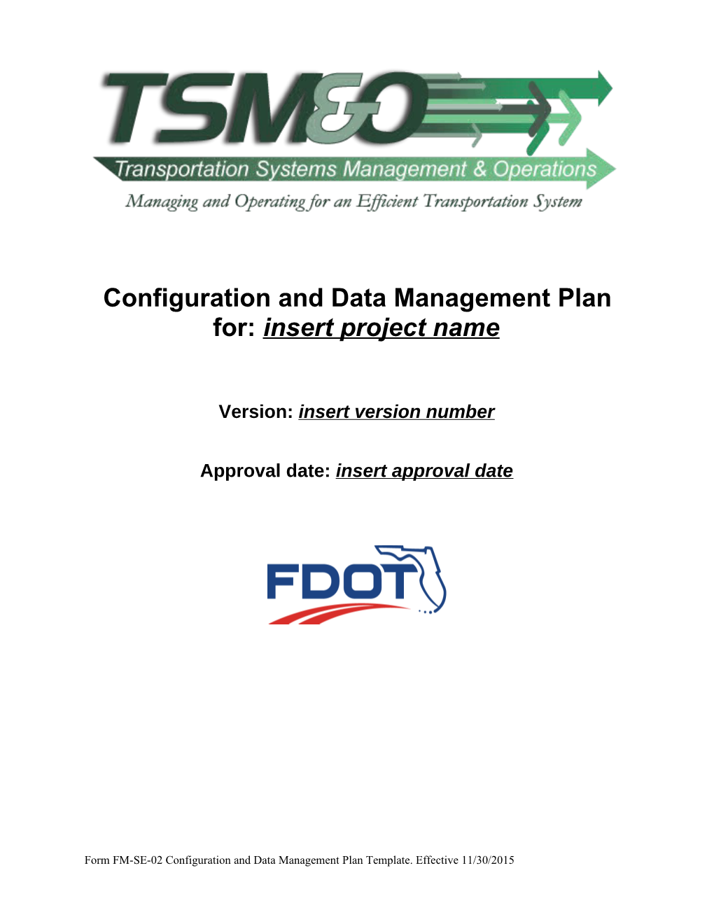Configuration and Data Management Plan For:Insert Project Name