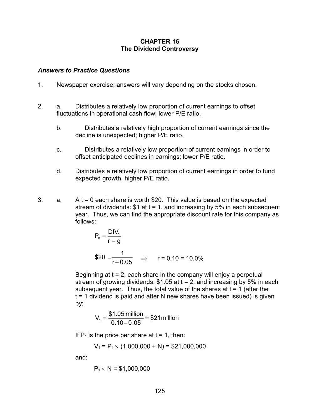 The Dividend Controversy