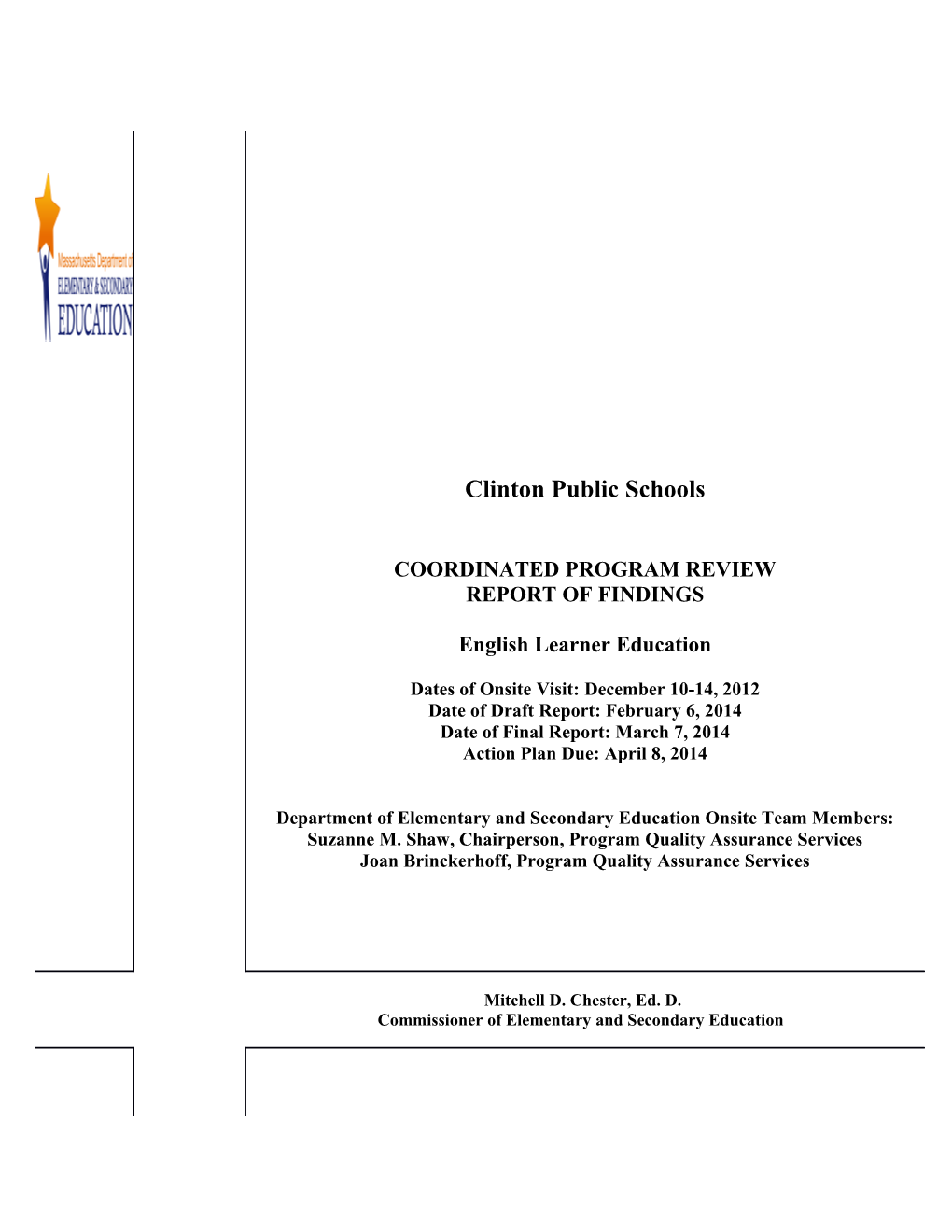 Clinton CPR Final Report 2012-2013