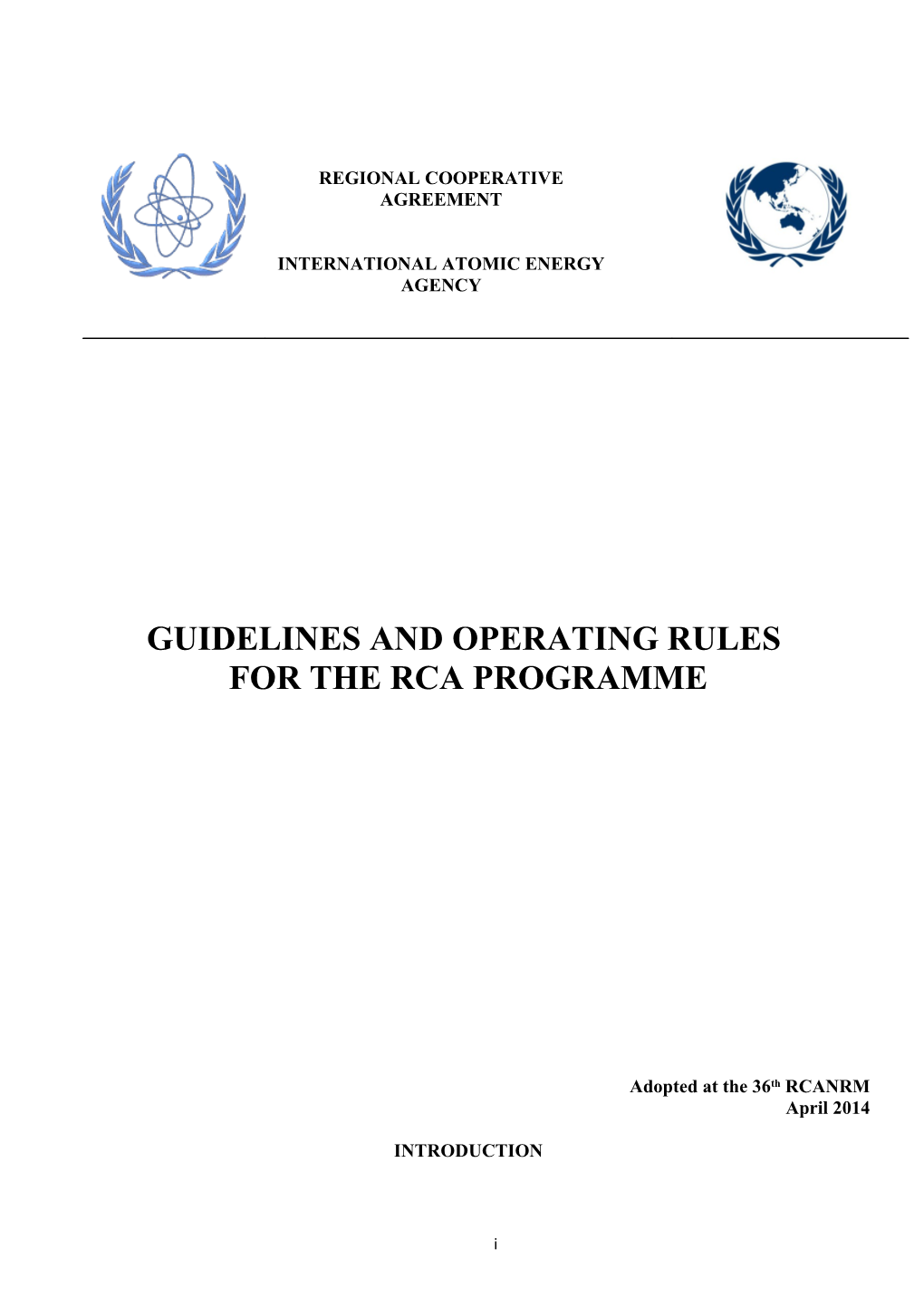 Guidelines and Operating Rules