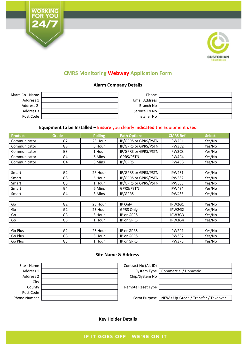 CMRS Monitoring Webwayapplication Form