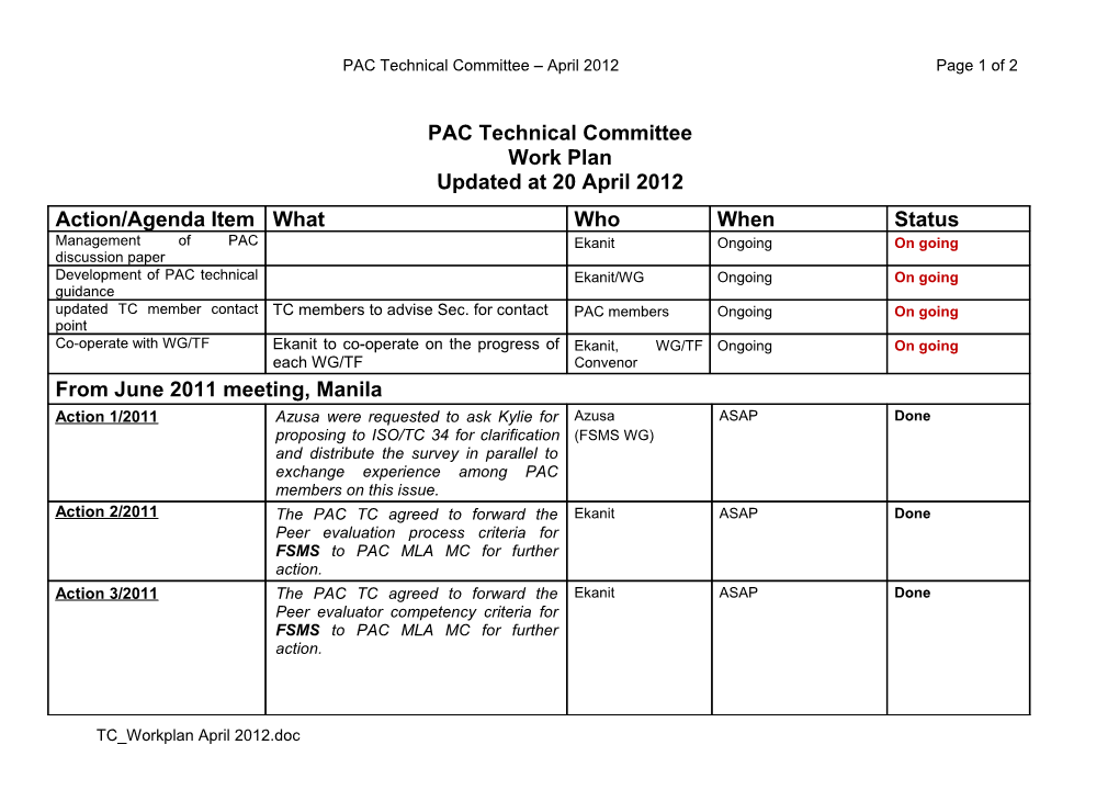 PAC Technical Committee