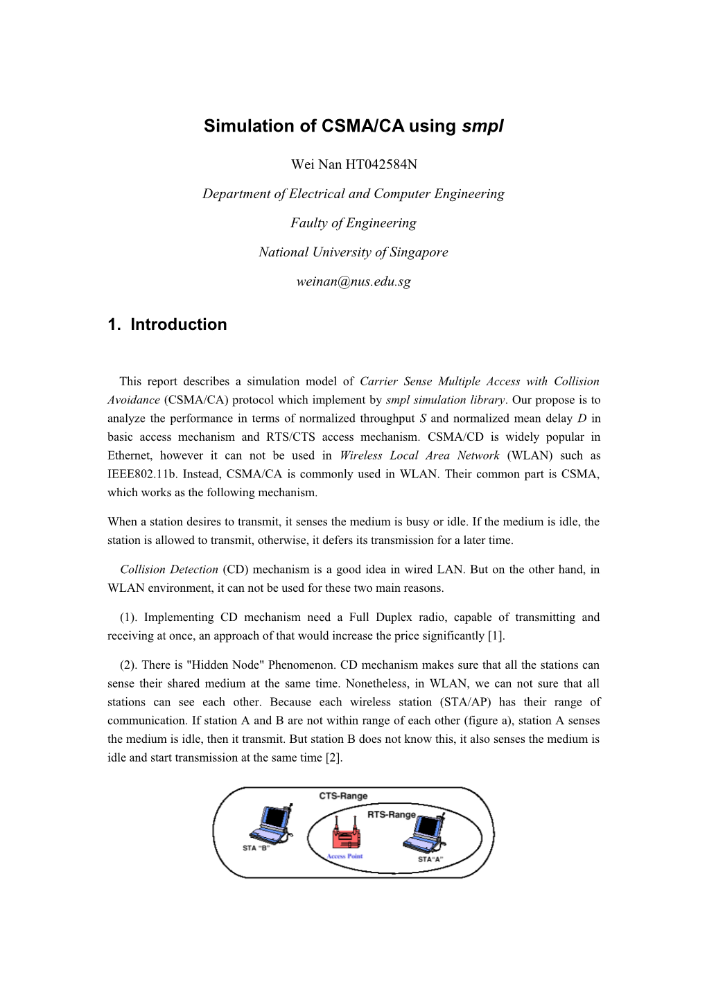 Simulation of CSMA/CA Using Smpl