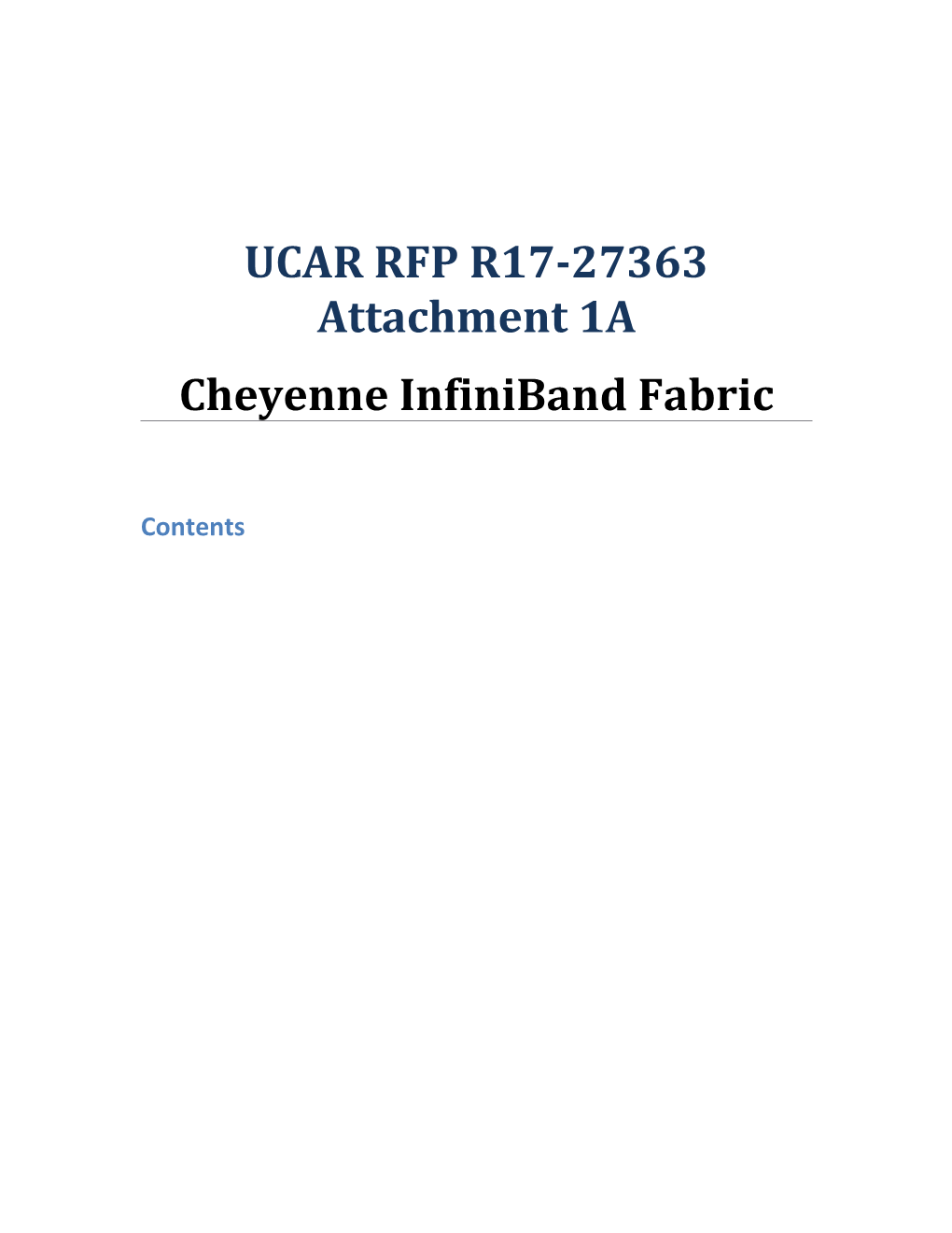 UCAR RFP R17-27363 Attachment 1A, Cheyenne Infiniband Fabric (V1)