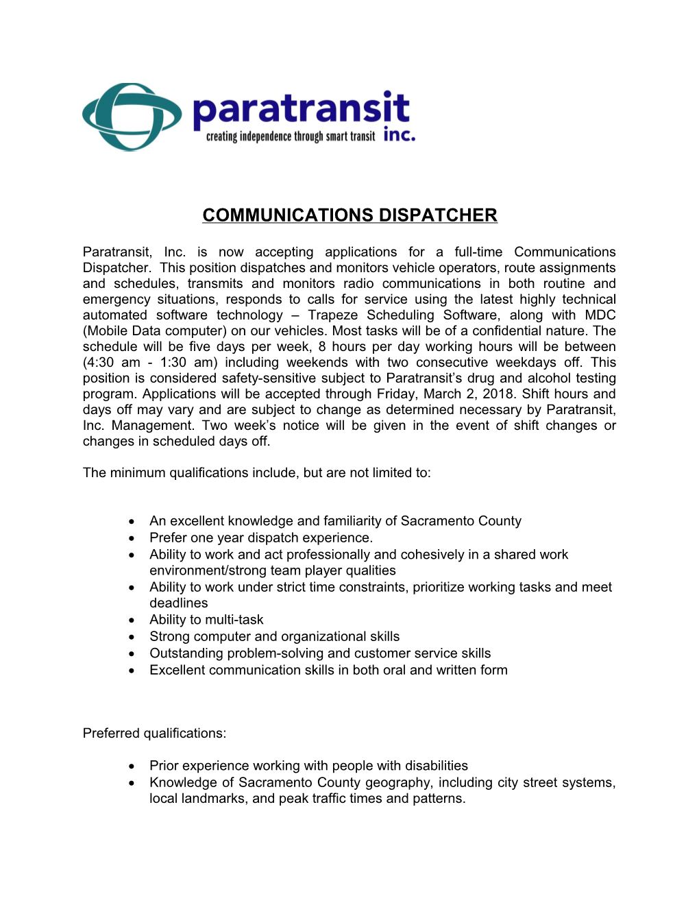 Communications Dispatcher