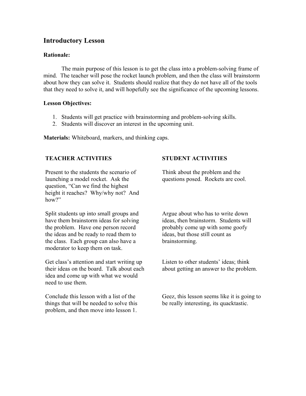 Lesson Plan: Applications of Trig Ratios