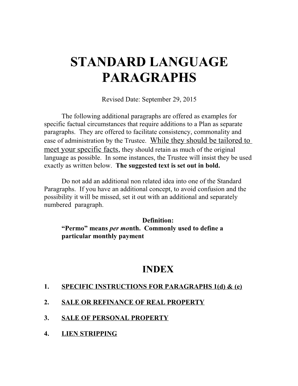 STANDARD LANGUAGE Paragraphs for Post