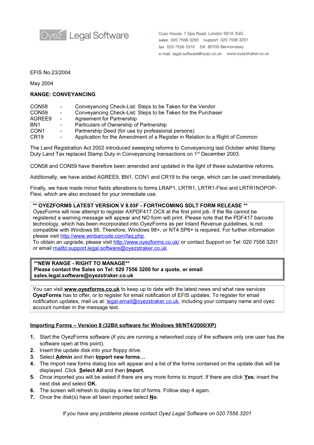 CON58-Conveyancing Check-List: Steps to Be Taken for the Vendor