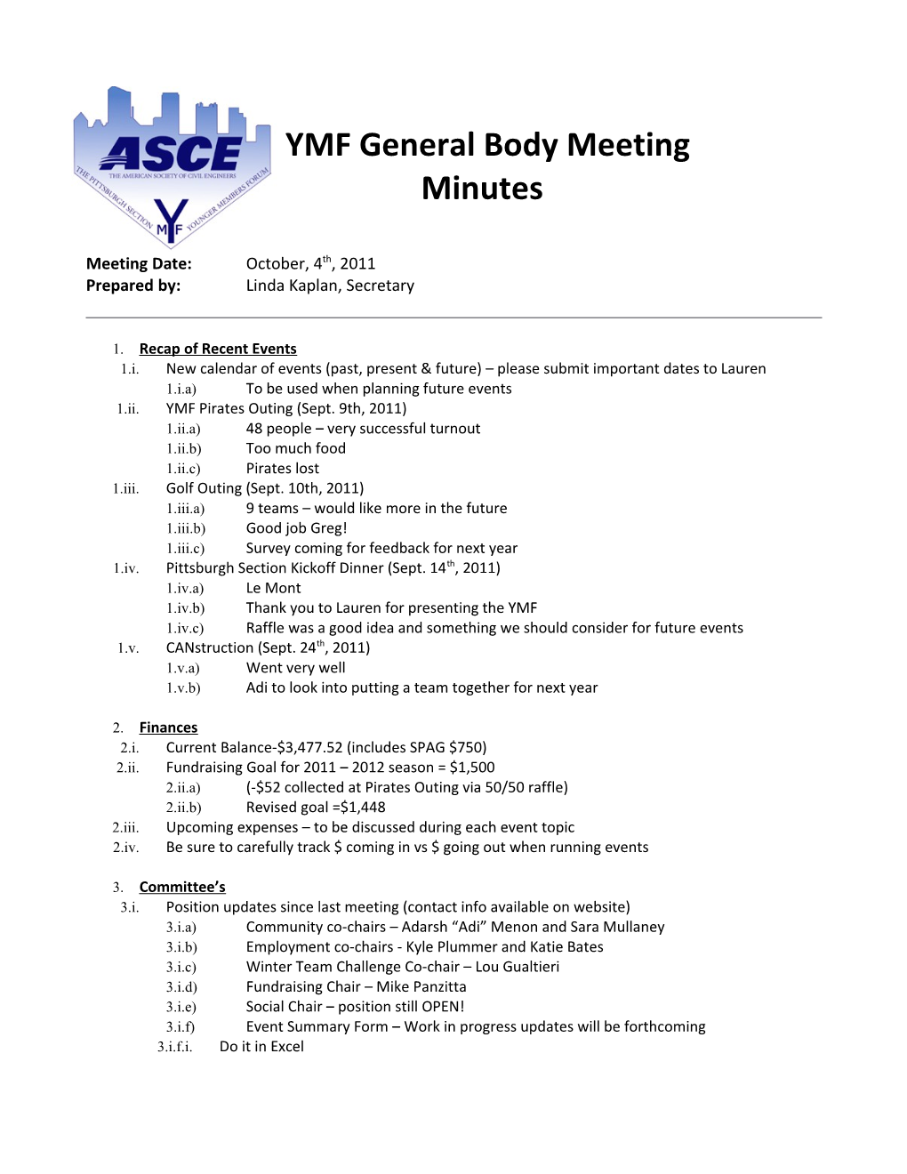 YMF General Body Meeting