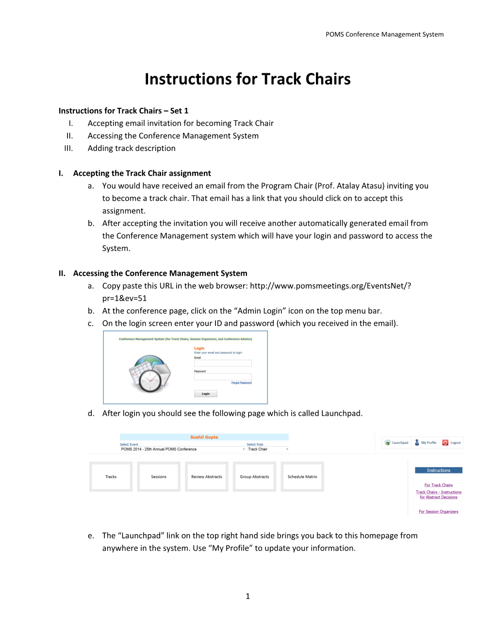 POMS Conf Mgmt Sys Track Chairs Inst Set 1 & 2