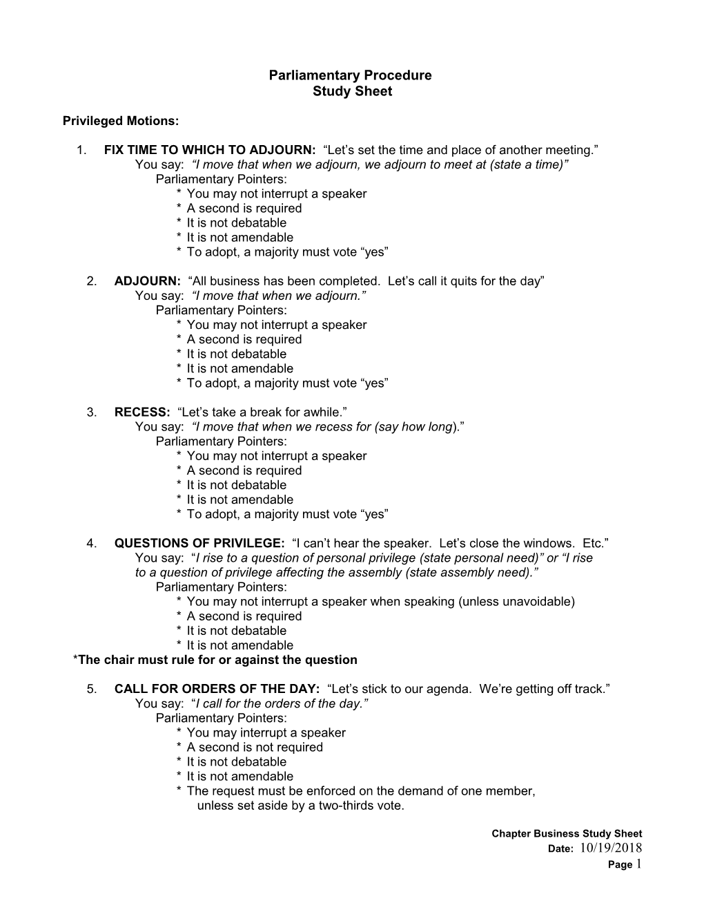 Chapter Buisness Study Sheet
