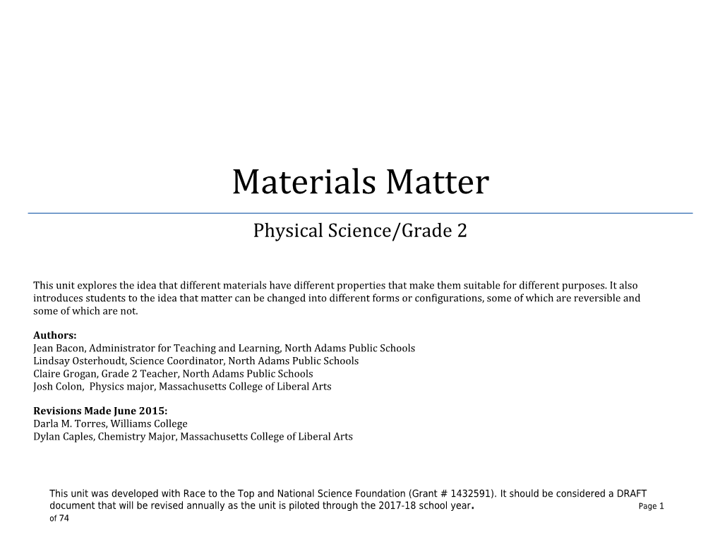 Introduction to Concepts of Materials & Properties