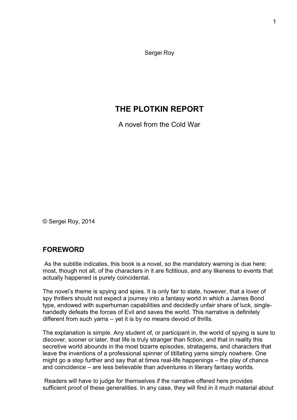 The Plotkin Report