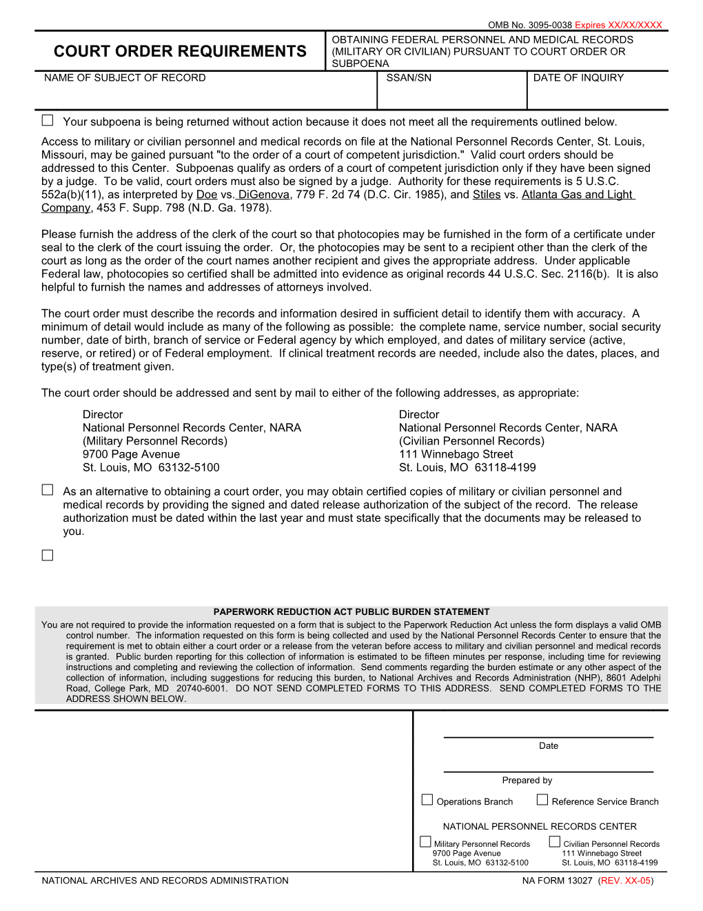 Paperwork Reduction Act Public Burden Statement