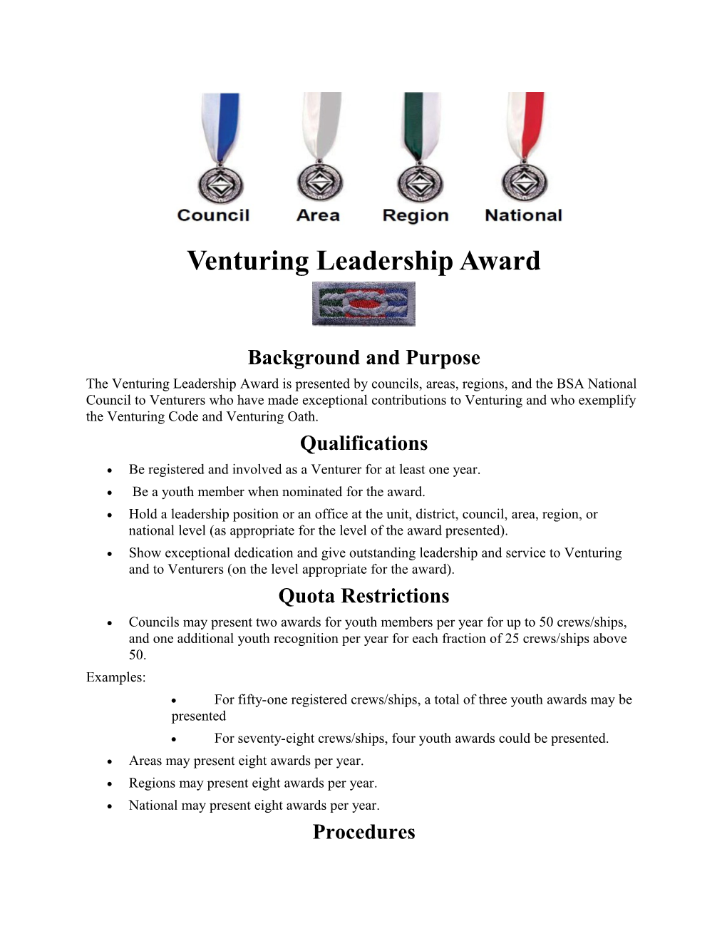 Venturing Leadership Award