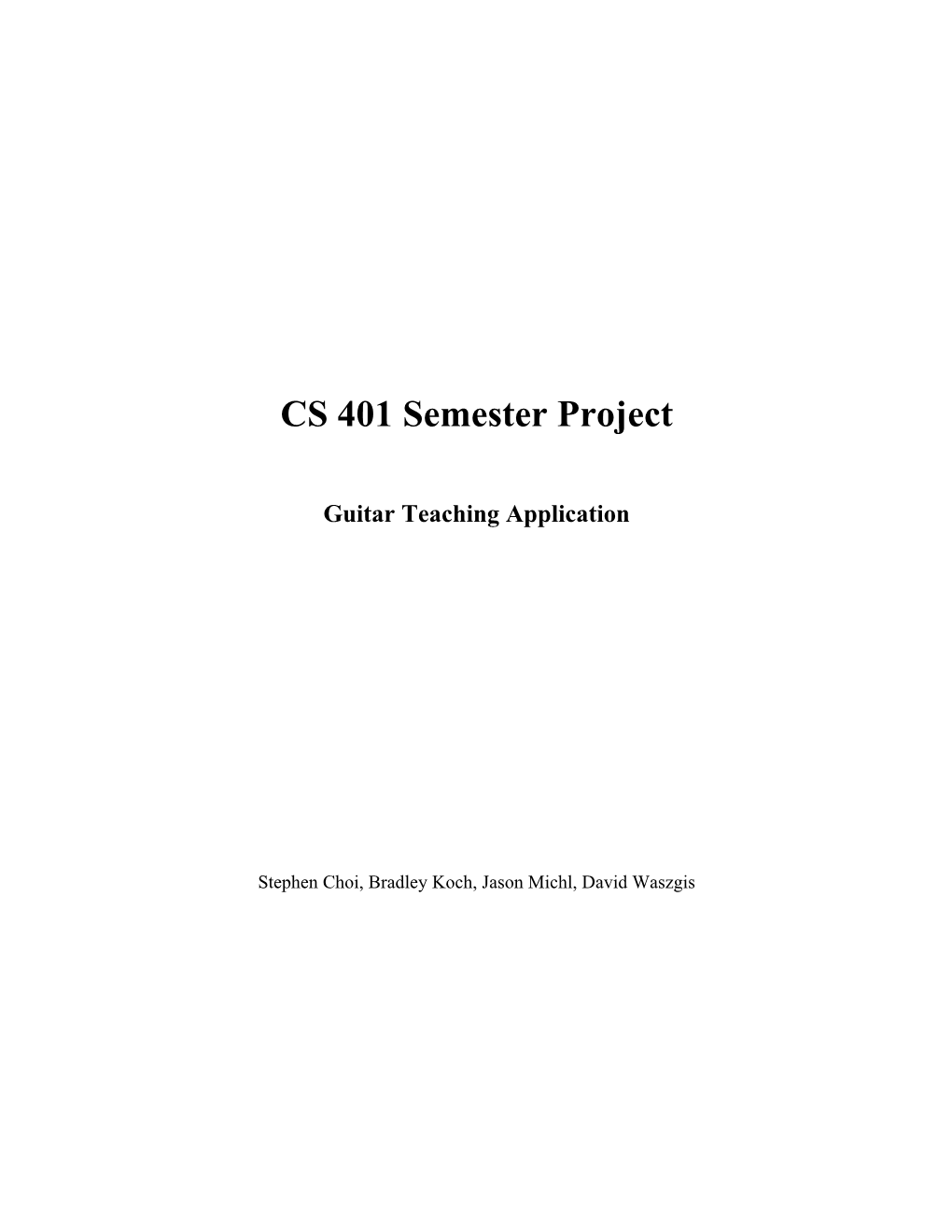 CS 401 Semester Project