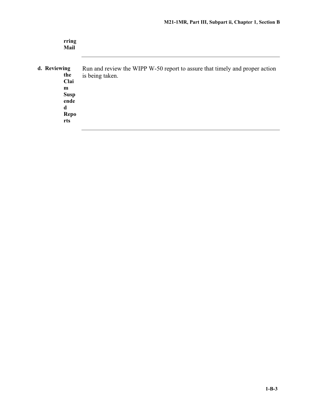 M21-1MR, Part III, Subpart Ii, Chapter 1, Section B. Mail Management