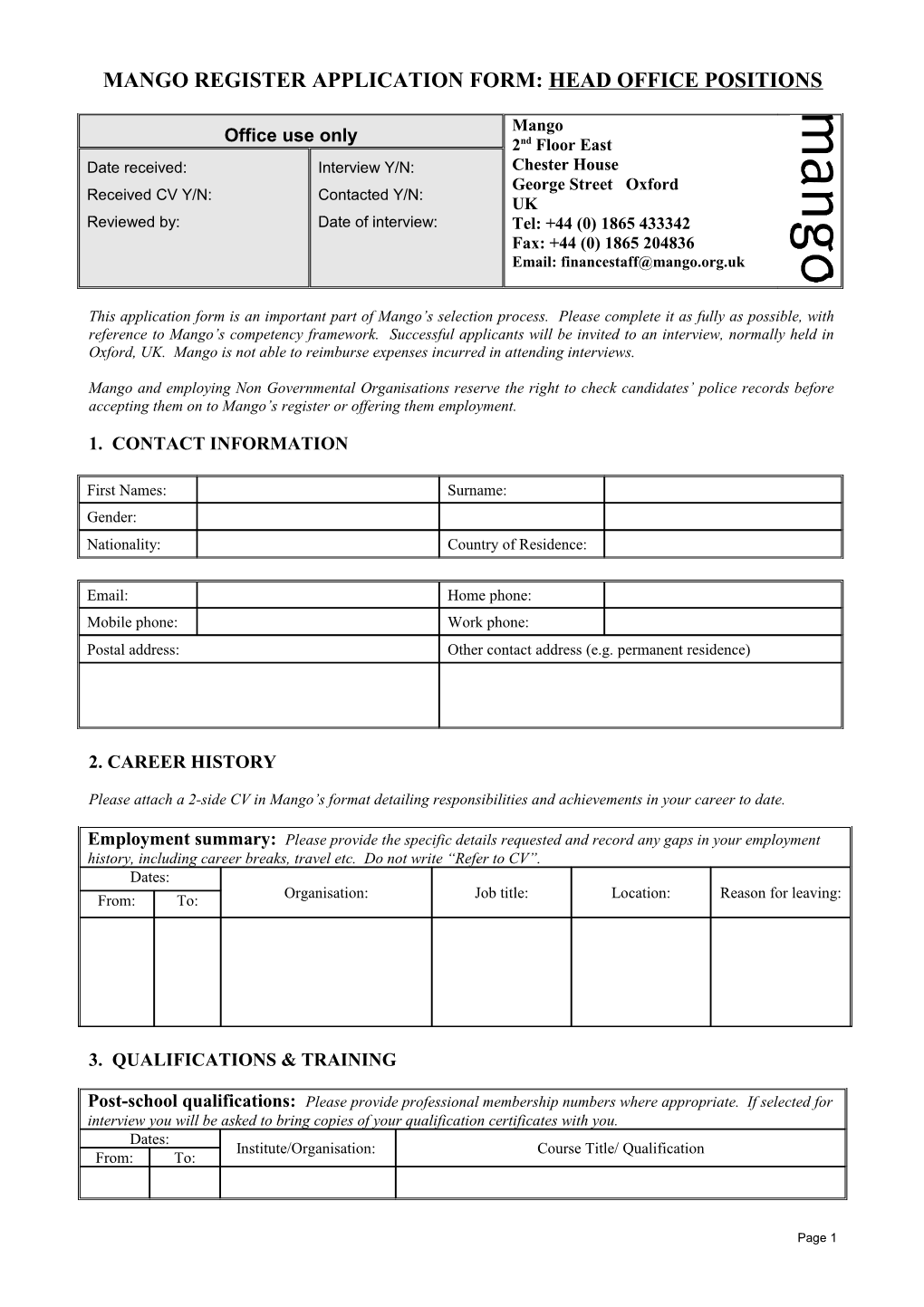 Agency Assignment Request Form
