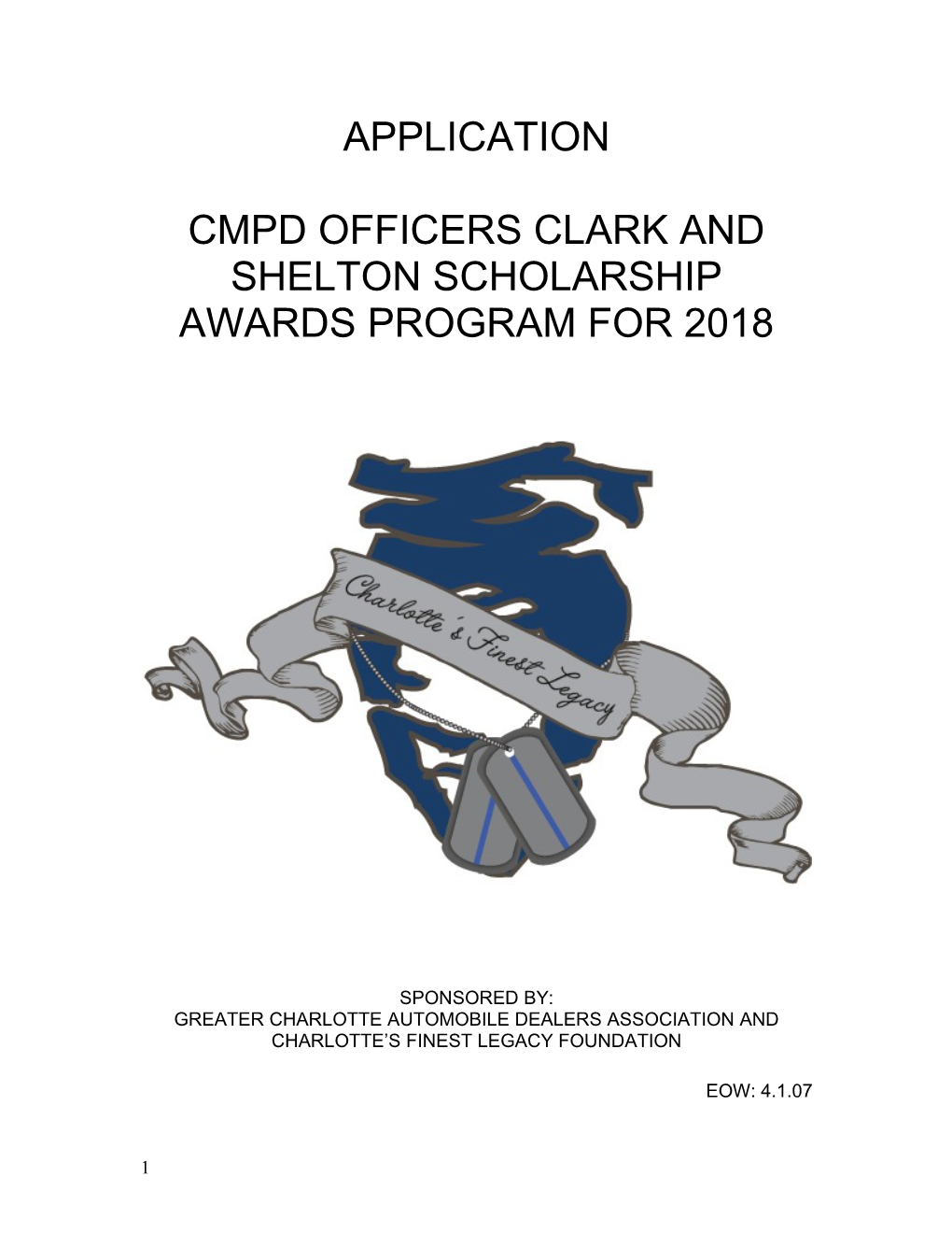 Cmpd Officers Clark and Shelton Scholarship Awards Program for 2018