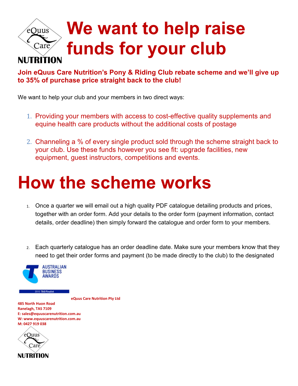 We Want to Help Your Club and Your Members in Two Direct Ways