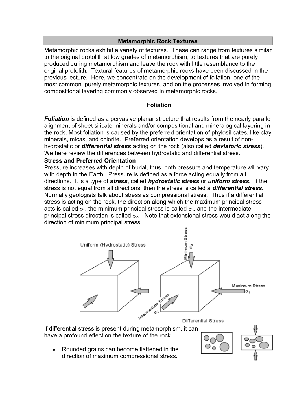 Rounded Grains Can Become Flattened in the Direction of Maximum Compressional Stress