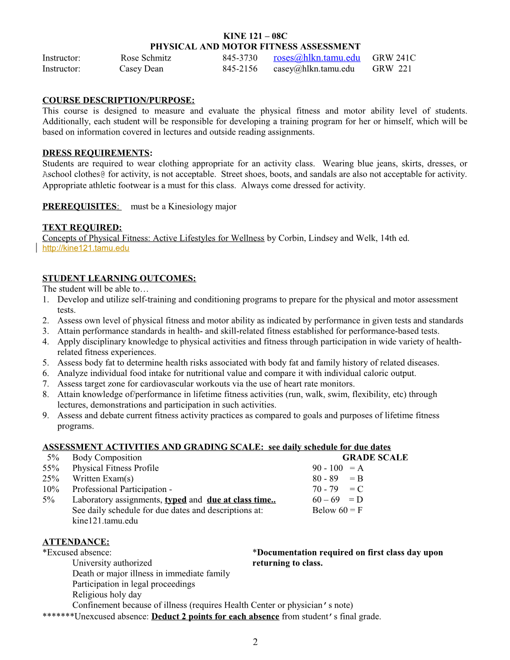 Physical and Motor Fitness Assessment