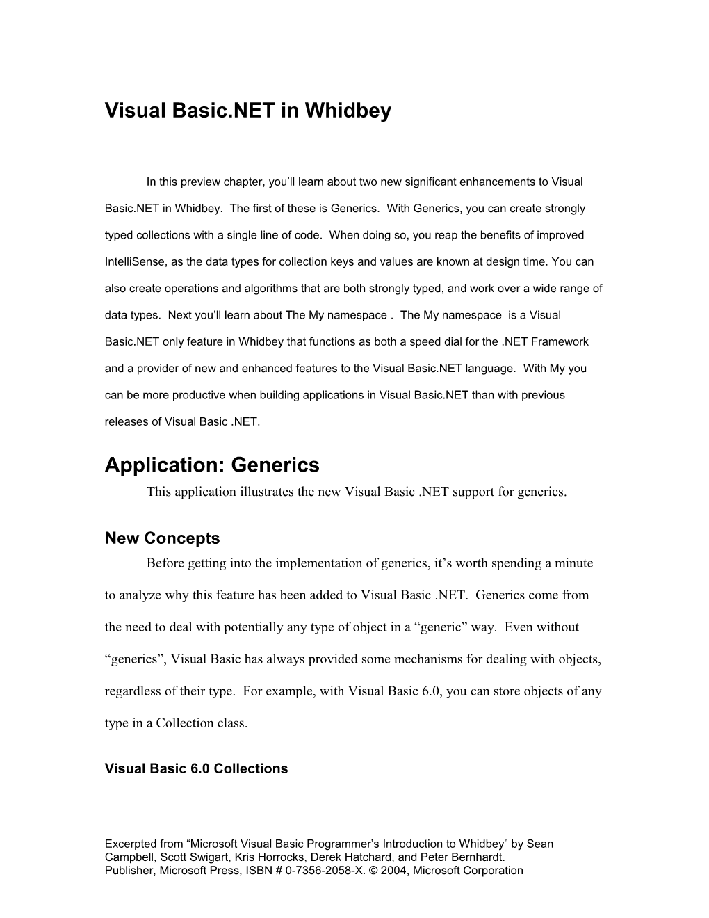 Visual Basic.NET in Whidbey