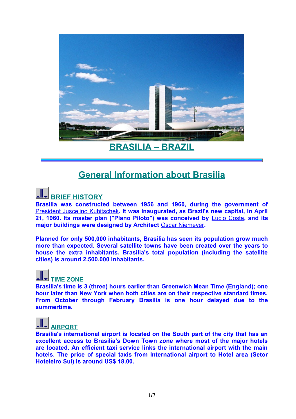 Brasilia General Information