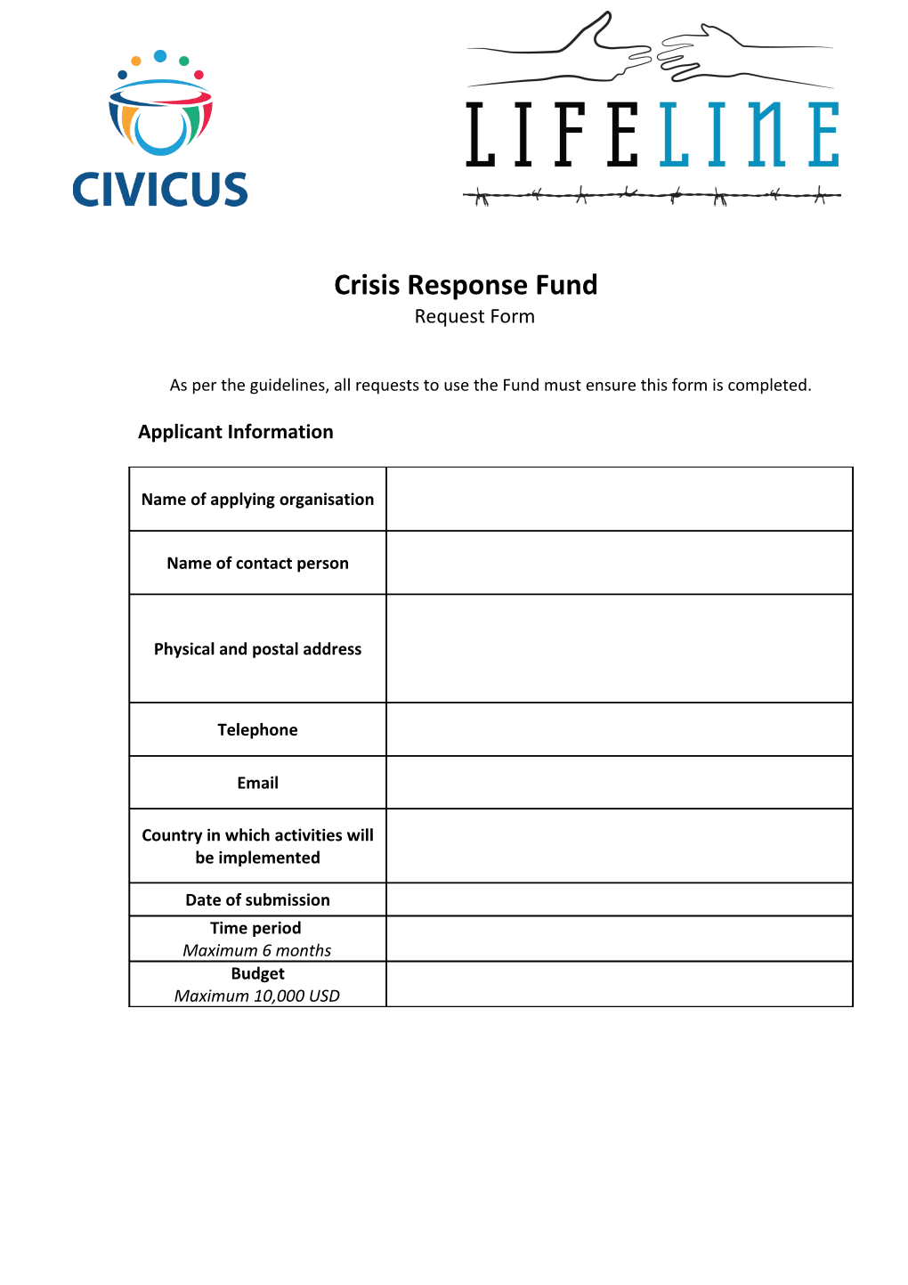 Crisis Response Fund