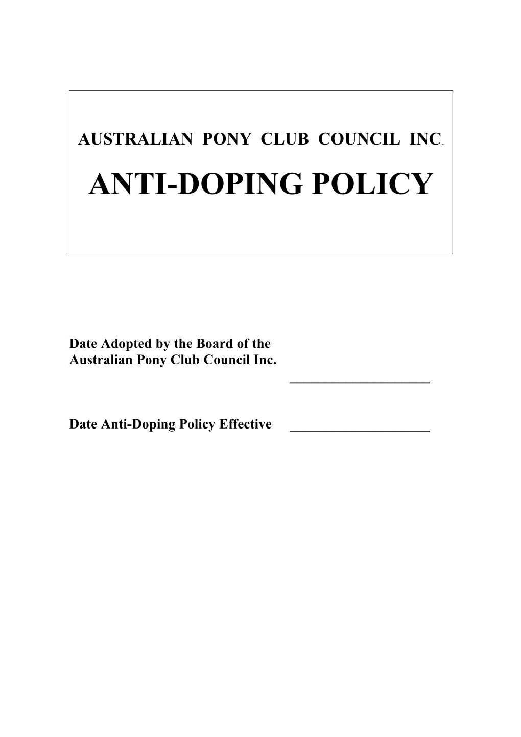 Asc Model Anti-Doping Template