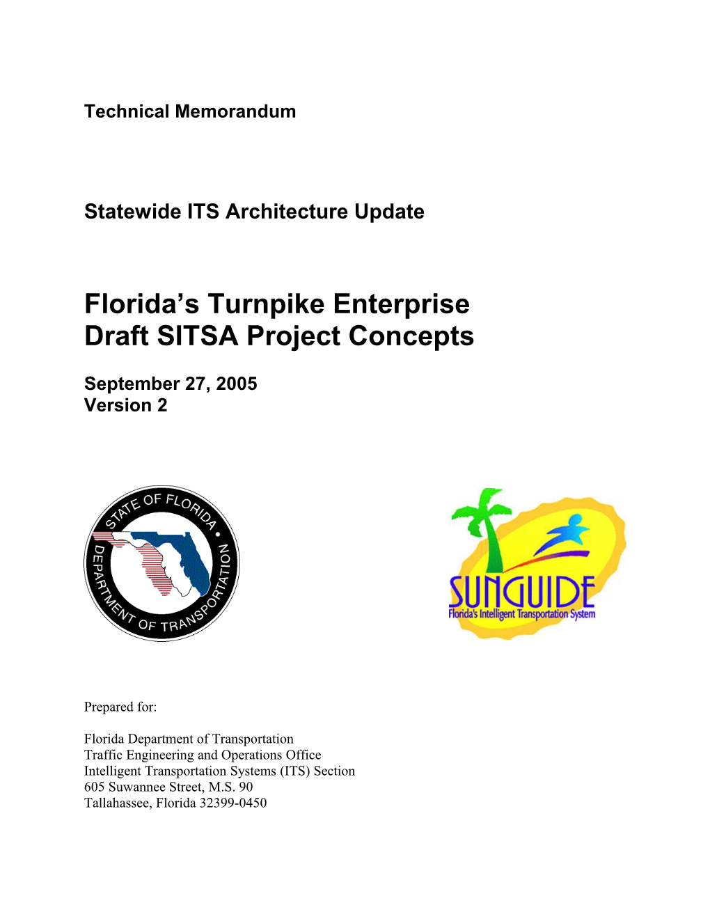 Florida S Turnpike Enterprise Draft SITSA Project Concepts