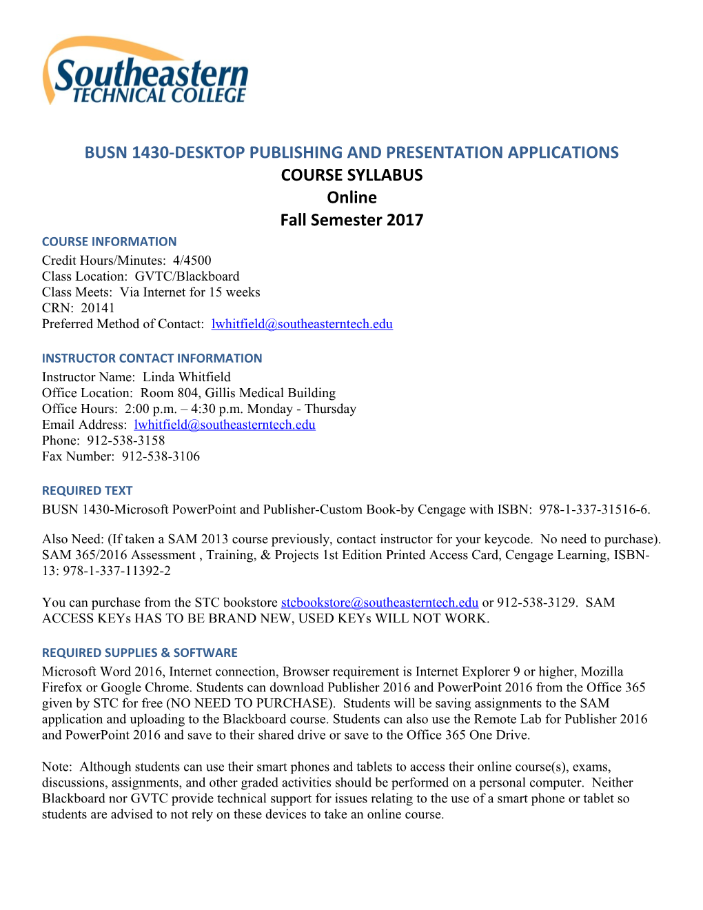 Busn 1430-Desktop Publishing and Presentation Applications
