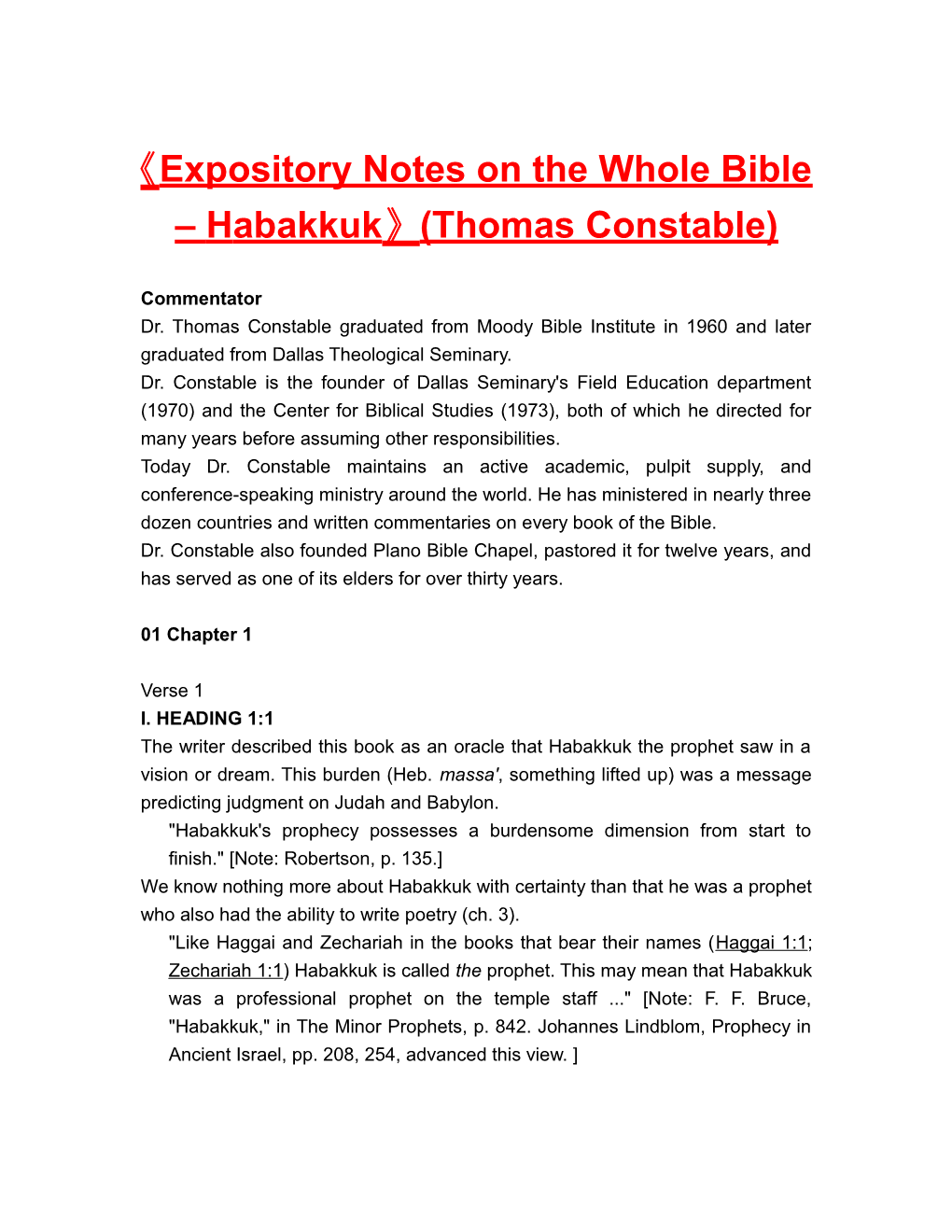 Expositorynotes on the Wholebible Habakkuk (Thomas Constable)