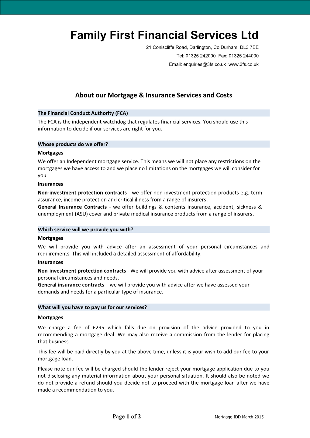 CIDD Mortgages Insurance Sept 11